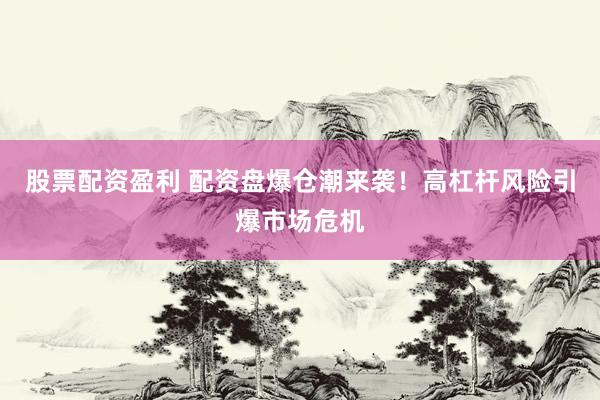 股票配资盈利 配资盘爆仓潮来袭！高杠杆风险引爆市场危机
