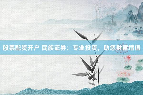 股票配资开户 民族证券：专业投资，助您财富增值
